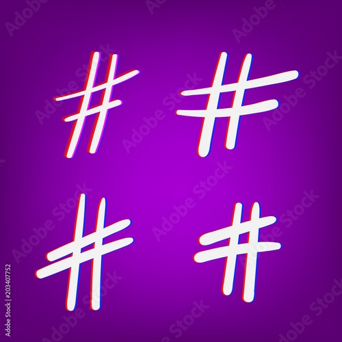 Hashtag signs. Vector illustration.