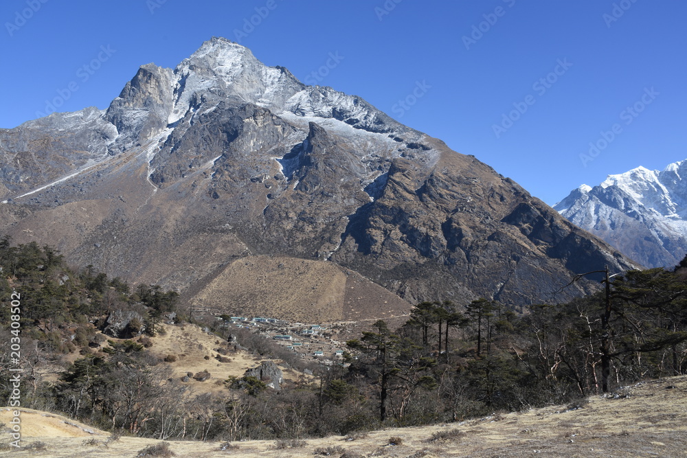 Khumjung Village and Khumbila in the background