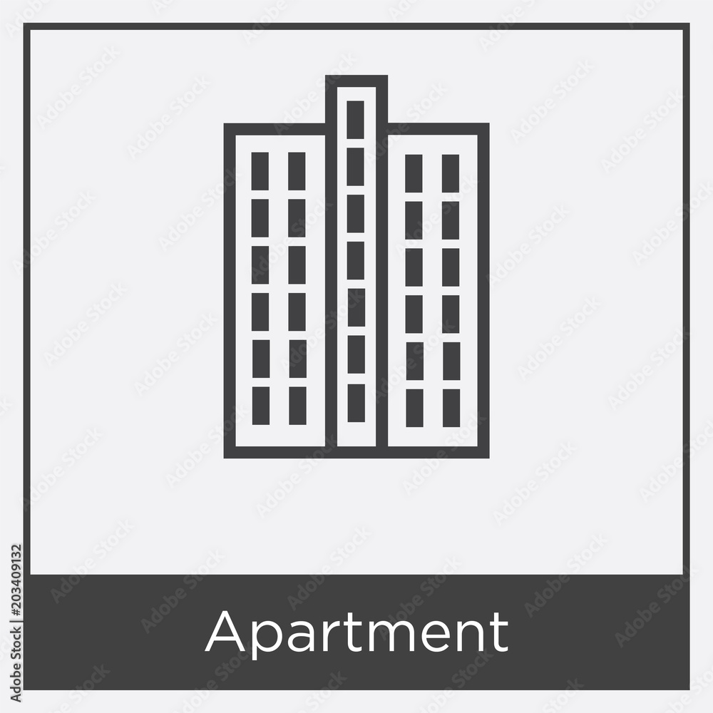 Apartment icon isolated on white background