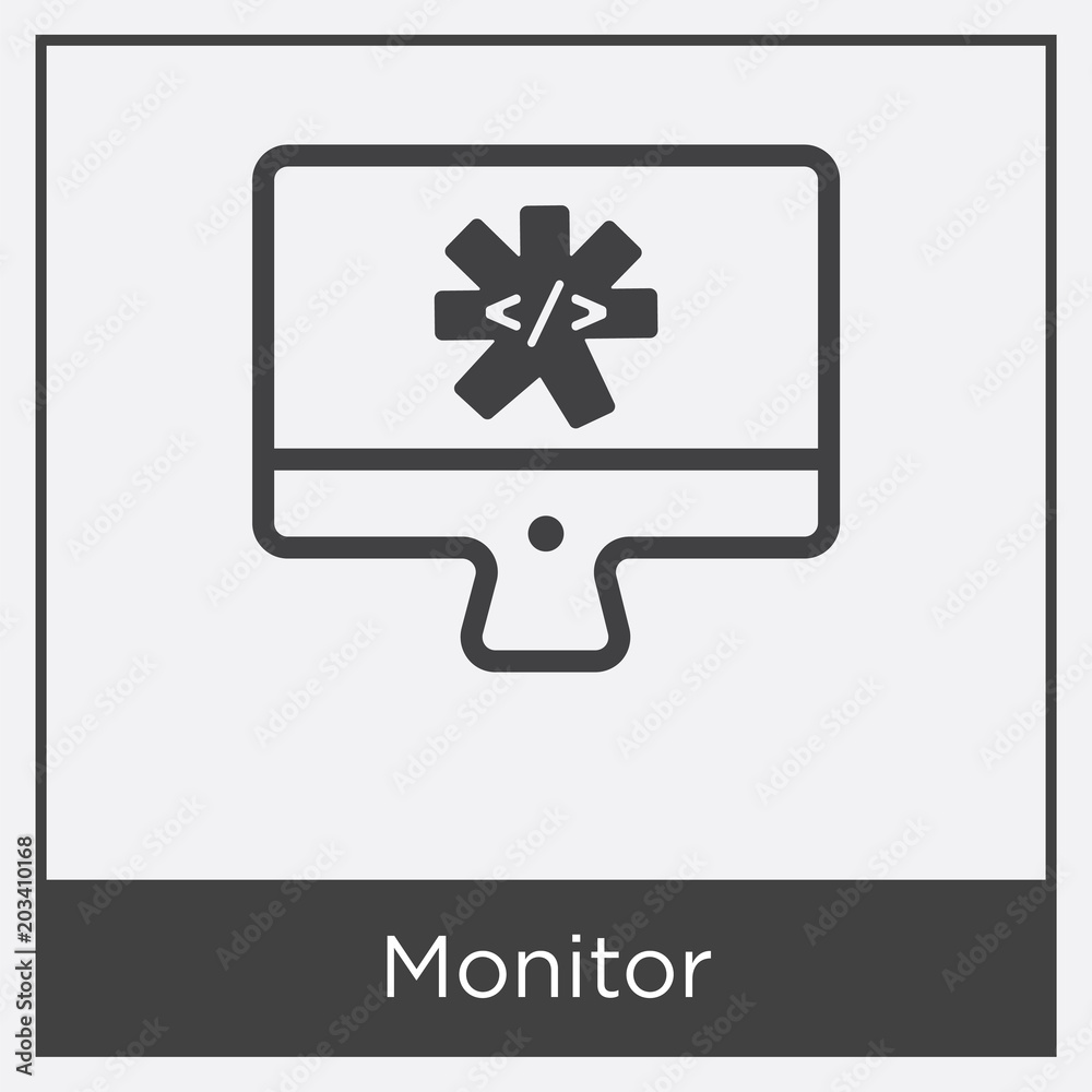 Monitor icon isolated on white background Monitor icon isolated on white background