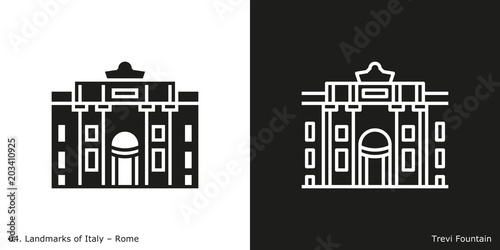 Bilde på lerret Trevi Fountain Icon