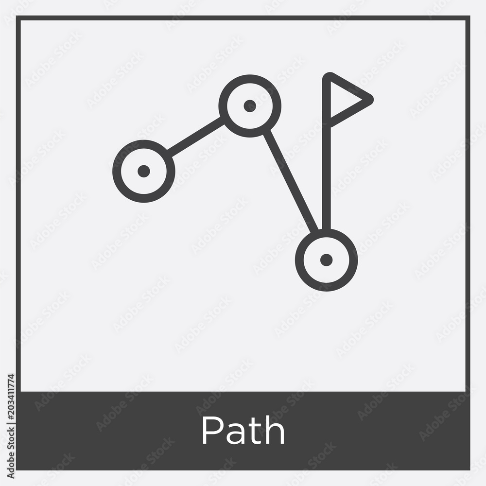 Path icon isolated on white background Path icon isolated on white background