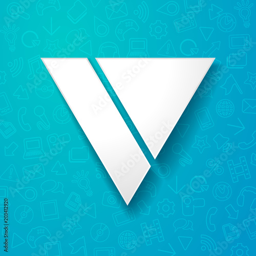 vector illustration v for vero social media app logo messenger icon