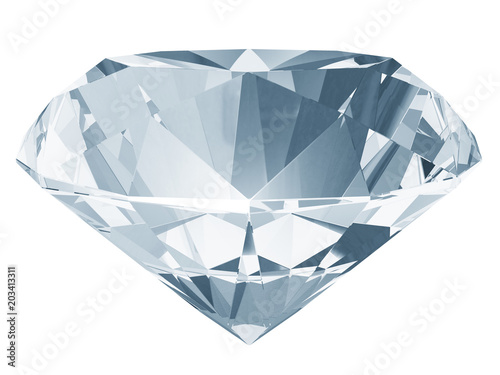 Diamond side view 3D illustration