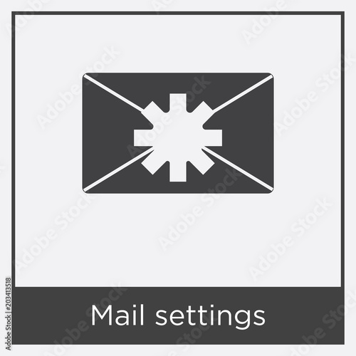 Mail settings icon isolated on white background