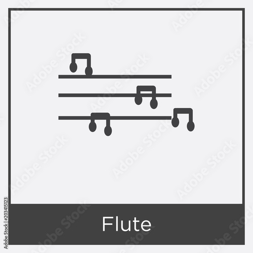 Flute icon isolated on white background