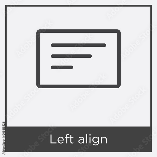 Left align icon isolated on white background