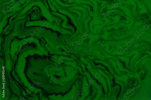 Suminagashi marble texture hand painted with green ink. Digital paper 513 performed in traditional japanese suminagashi floating ink technique. Beauteous liquid abstract background.