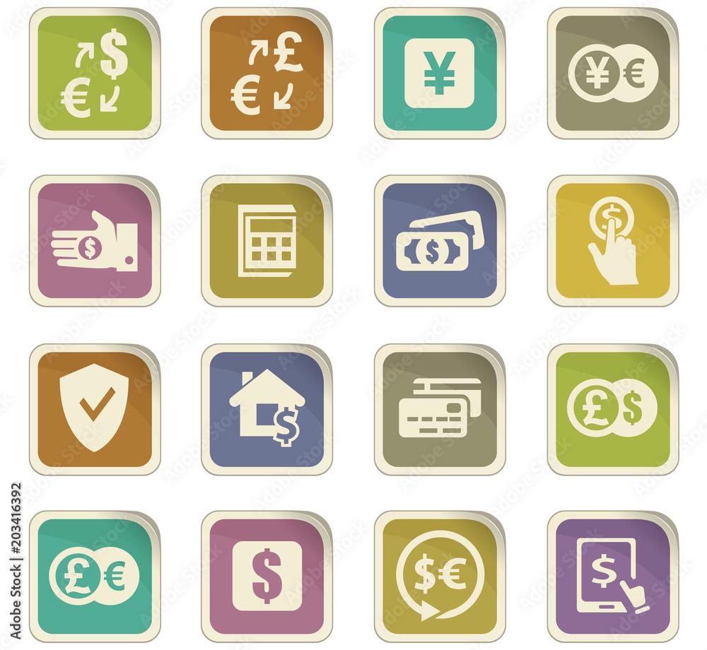 Currency exchange icons set Currency exchange icons set