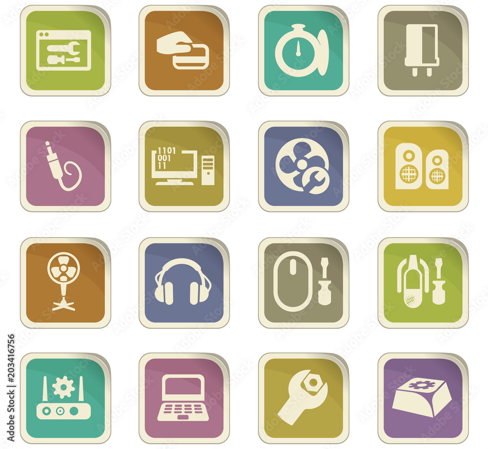 Electronic repair icons set Electronic repair icons set