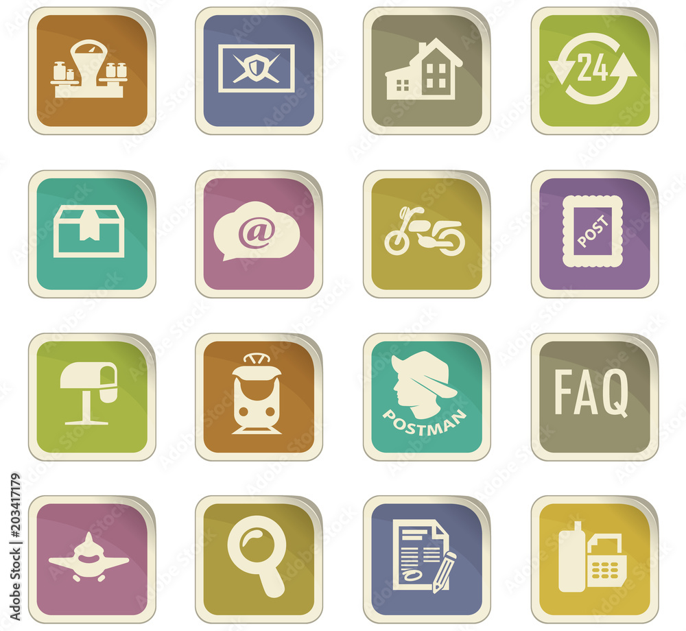 Post service icons set Post service icons set