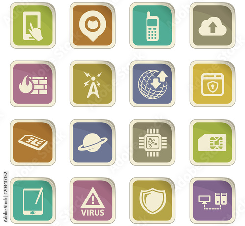 Mobile connection icons set