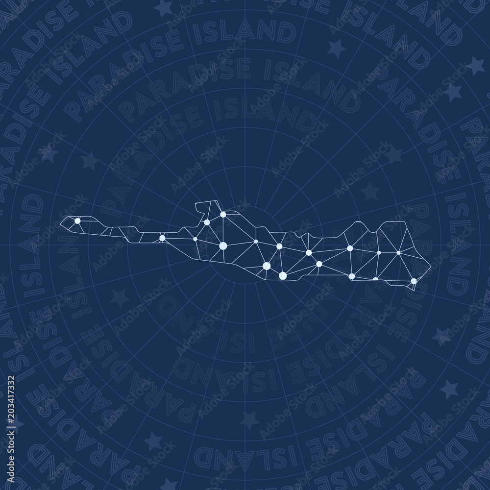 Paradise Island Network Constellation Style Island Map Extra Space Style Modern Design 