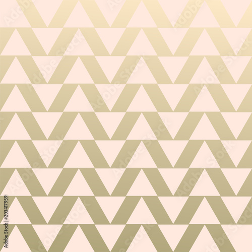 Geometric hipster abstract chevron pattern with gold triangular elements. Trendy chic golden background design for wedding, invitations, birthday, save the date, anniversary, fashion banners, web
