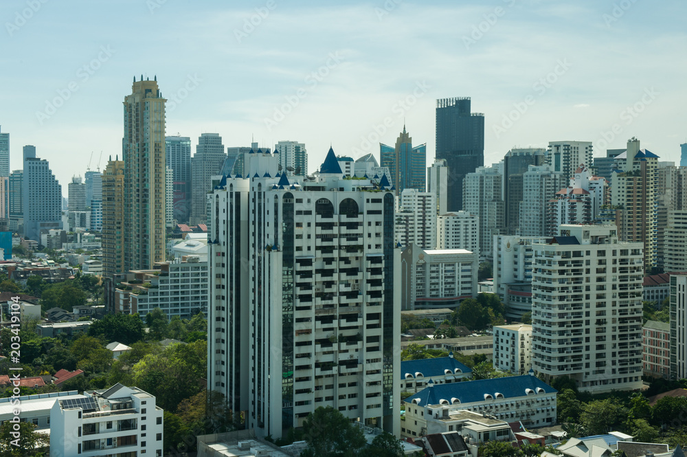 Fototapeta premium Bangkok, Thailande, vue coucher soleil capitale