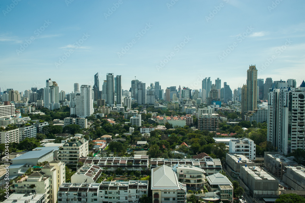 Bangkok, Thailande, vue coucher soleil capitale