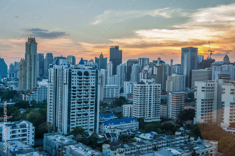 Obraz premium Bangkok, Thailande, vue coucher soleil capitale