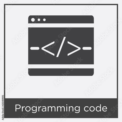 Programming code icon isolated on white background