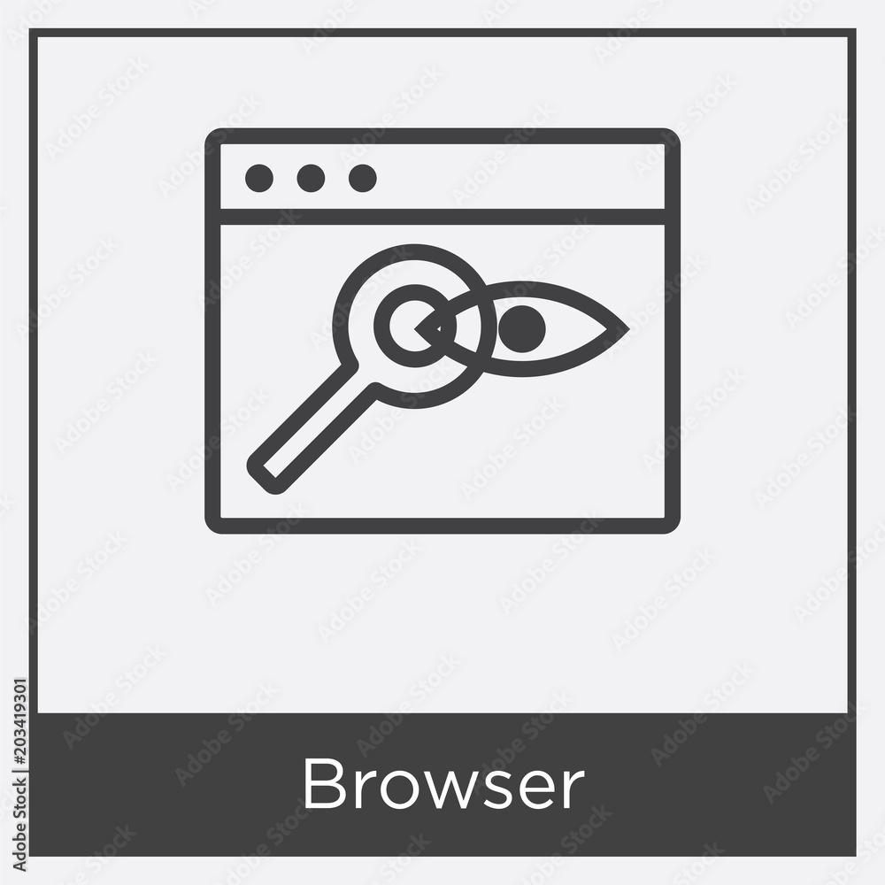 Browser icon isolated on white background Browser icon isolated on white background