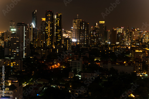 Canvas-taulu Bangkok, Thailande, vue coucher soleil capitale