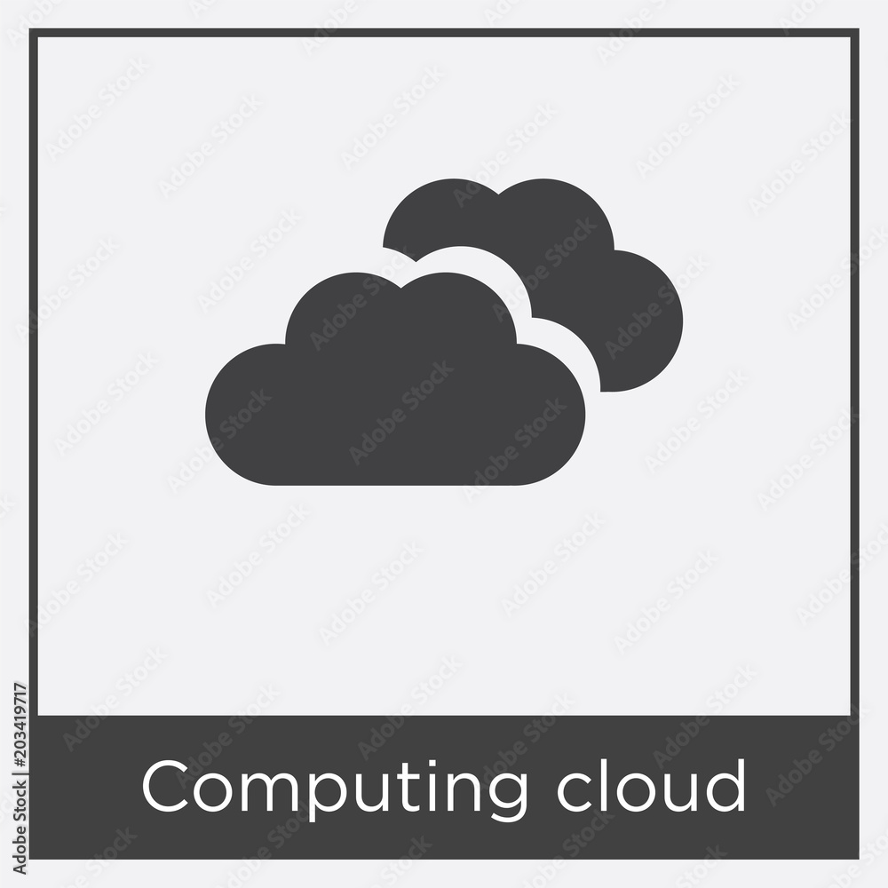 Computing cloud icon isolated on white background Computing cloud icon isolated on white background