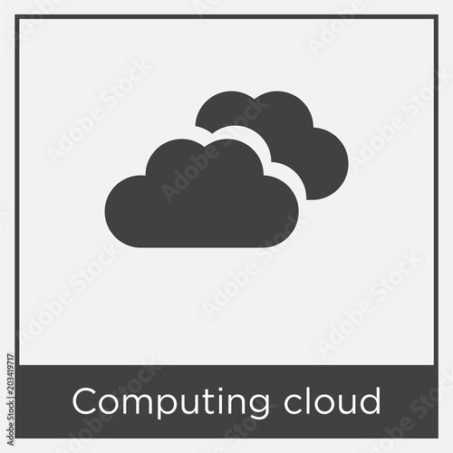 Computing cloud icon isolated on white background