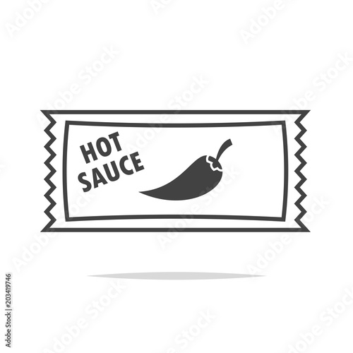 Hot sauce sachet icon vector