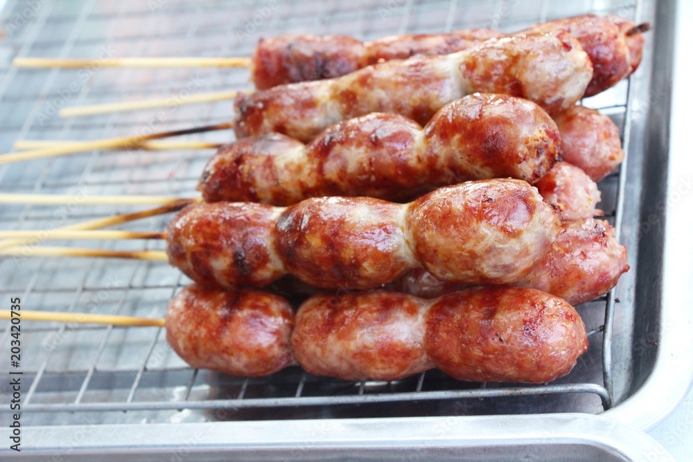 grilled sausage asia delicious at street food