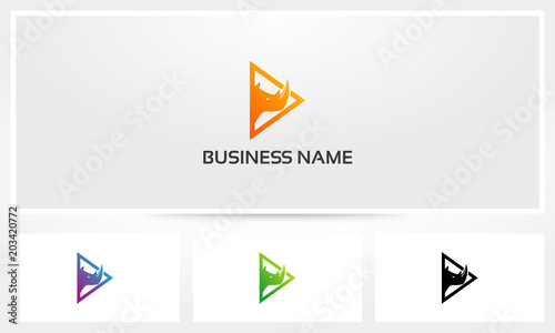 Rhinoceros Play Triangle Logo