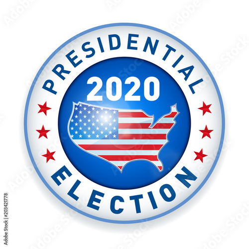 2020 United States of America Presidential Election Button - Vector EPS10