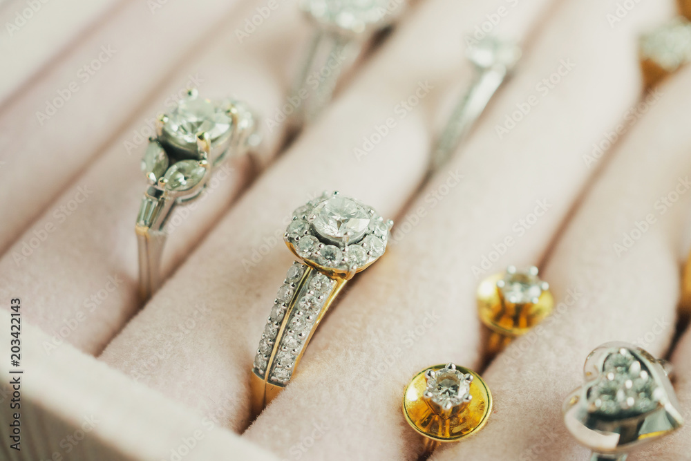 custom made wallpaper toronto digitalGold and silver diamond ring and earrings in luxury jewelry box