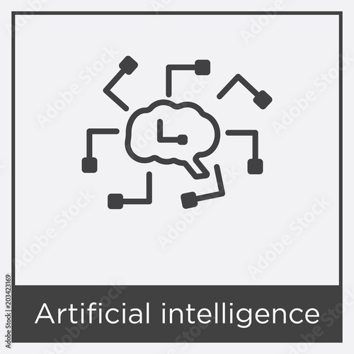Artificial intelligence icon isolated on white background