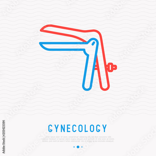 Vaginal dilator thin line icon. Modern vector illustration of medical equipment.