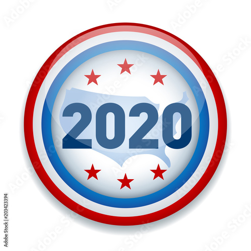 2020 United States of America Presidential Election Button - Vector EPS10