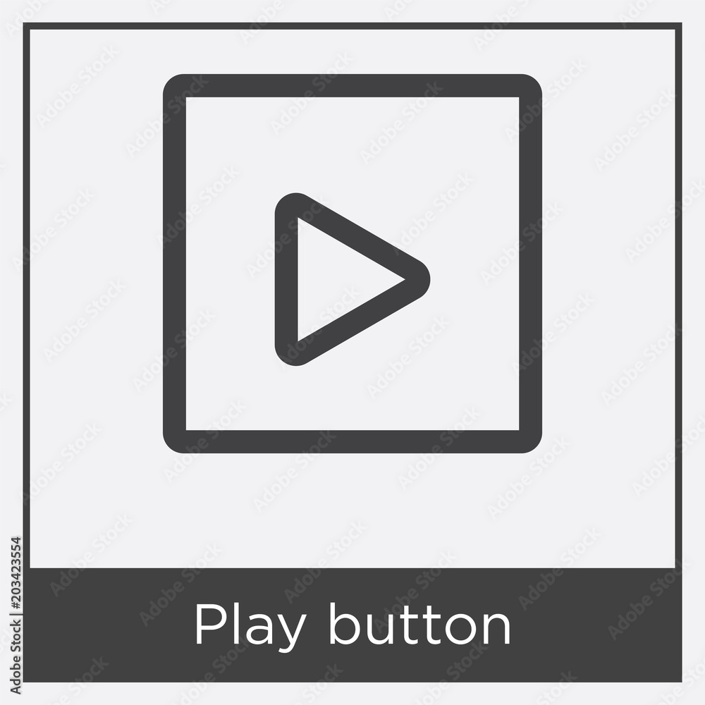 Play button icon isolated on white background Play button icon isolated on white background