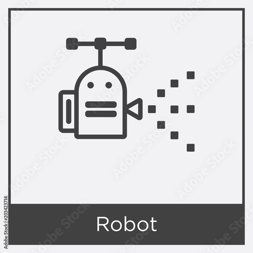 Robot icon isolated on white background