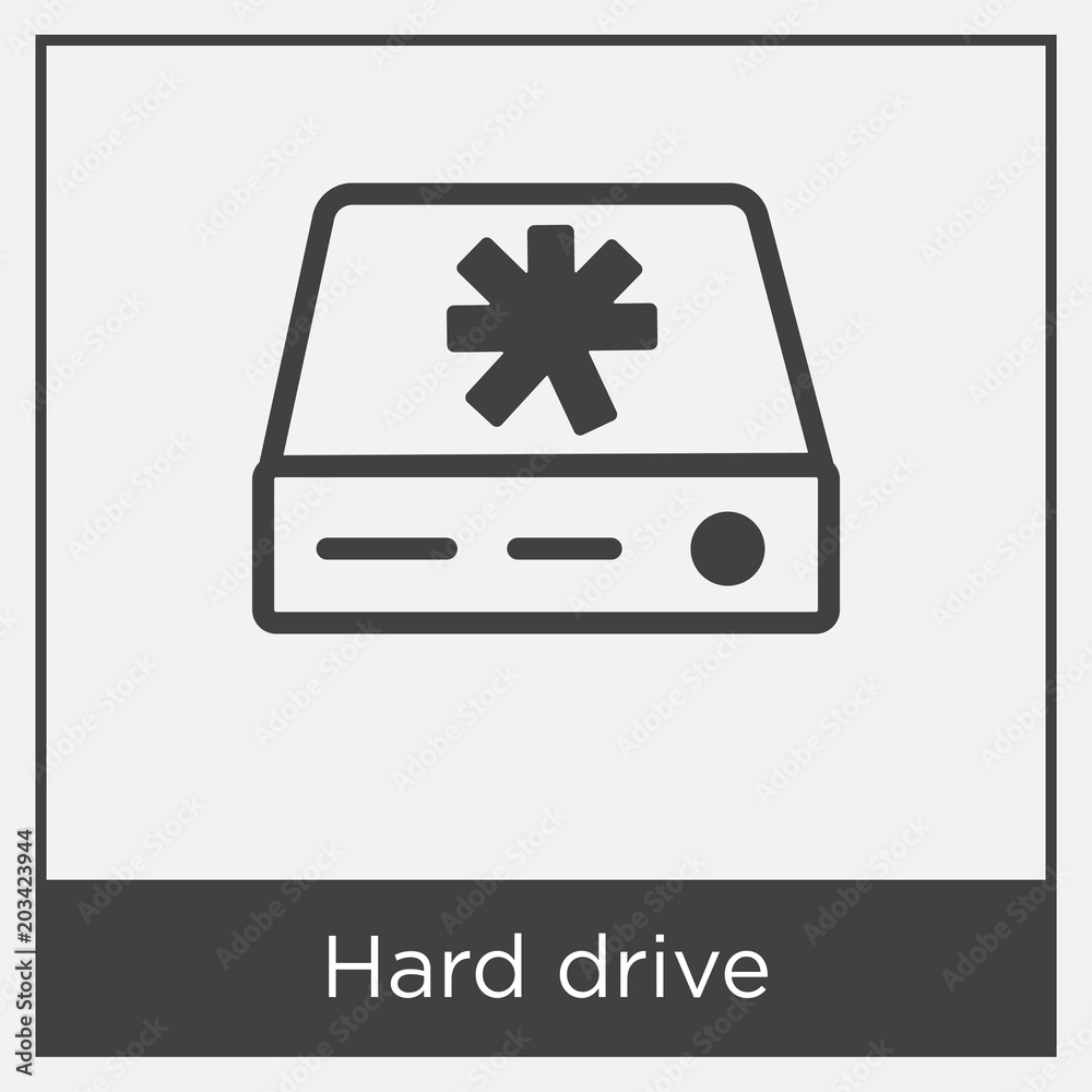Obraz premium Hard drive icon isolated on white background