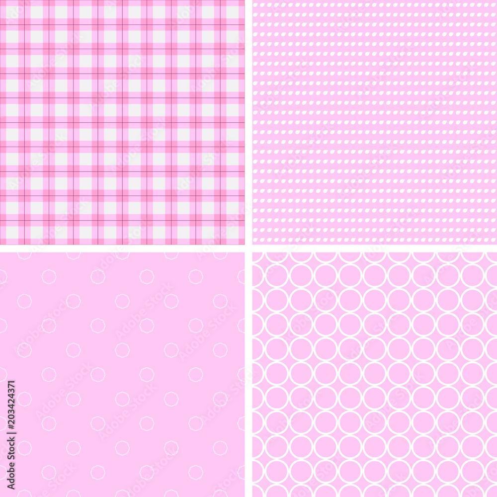 4 Cute different vector seamless patterns. 4 Cute different vector seamless patterns.