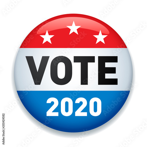 2020 United States of America Presidential Election Button - Vector illustration. photo