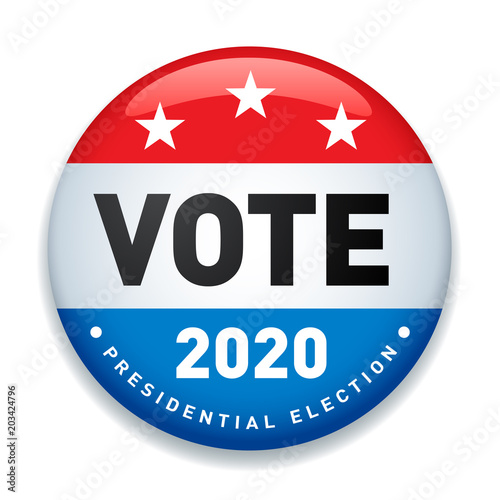 2020 United States of America Presidential Election Button - Vector Illustration. photo