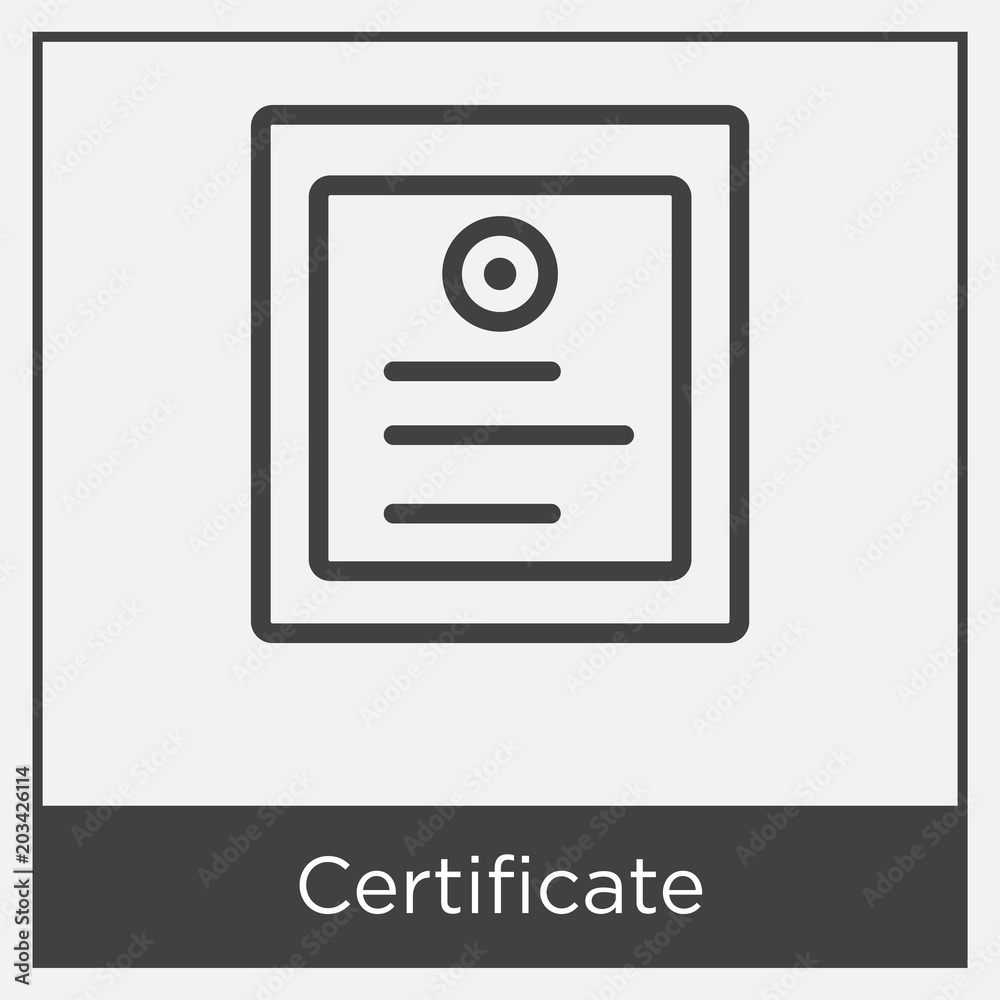 Certificate icon isolated on white background Certificate icon isolated on white background