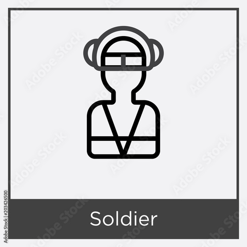 Soldier icon isolated on white background