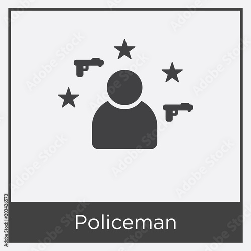 Policeman icon isolated on white background