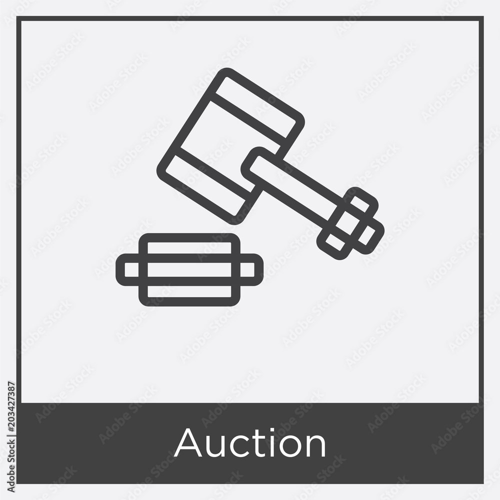 Auction icon isolated on white background