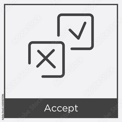 Accept icon isolated on white background