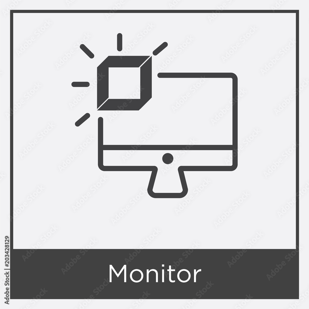 Monitor icon isolated on white background Monitor icon isolated on white background