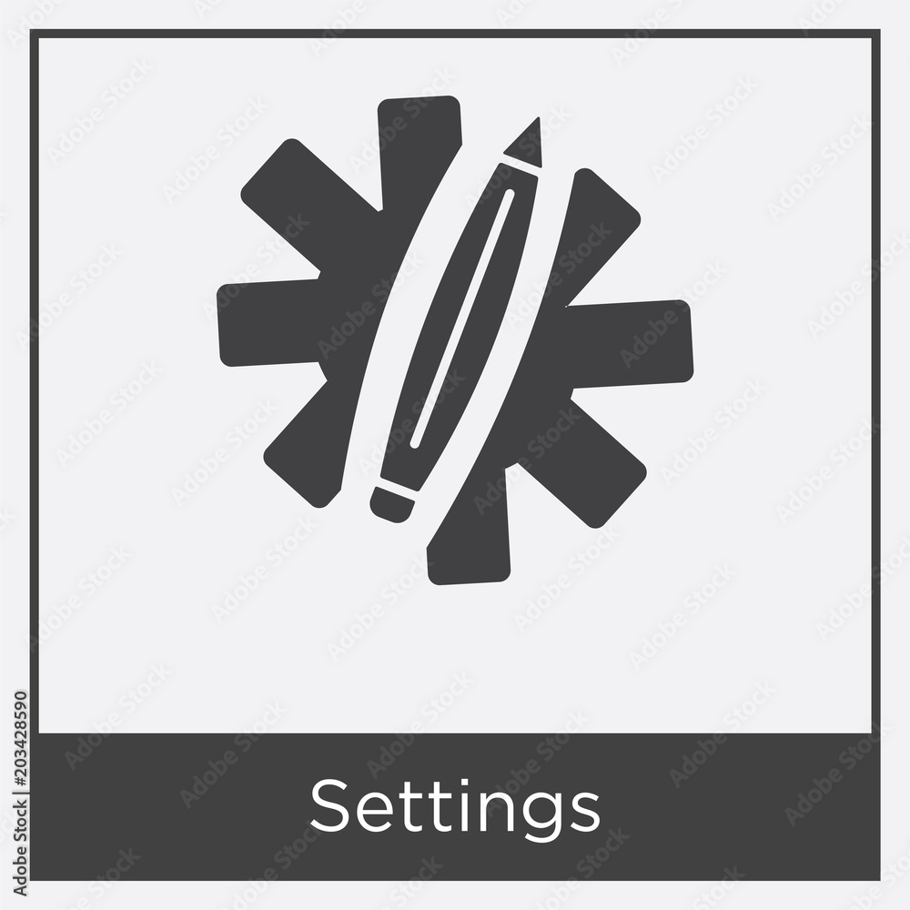 Settings icon isolated on white background Settings icon isolated on white background