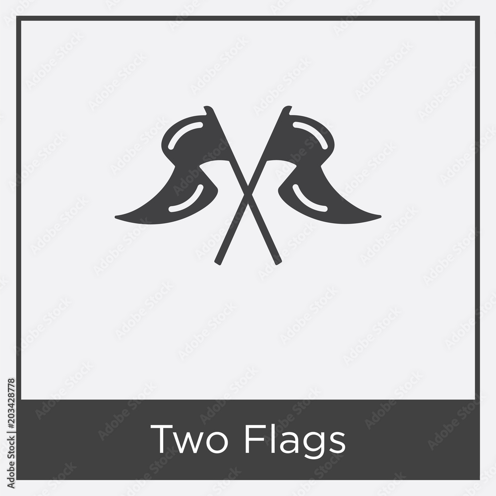 Obraz premium Two Flags icon isolated on white background