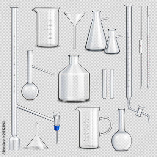 Laboratory Glassware Transparent Set