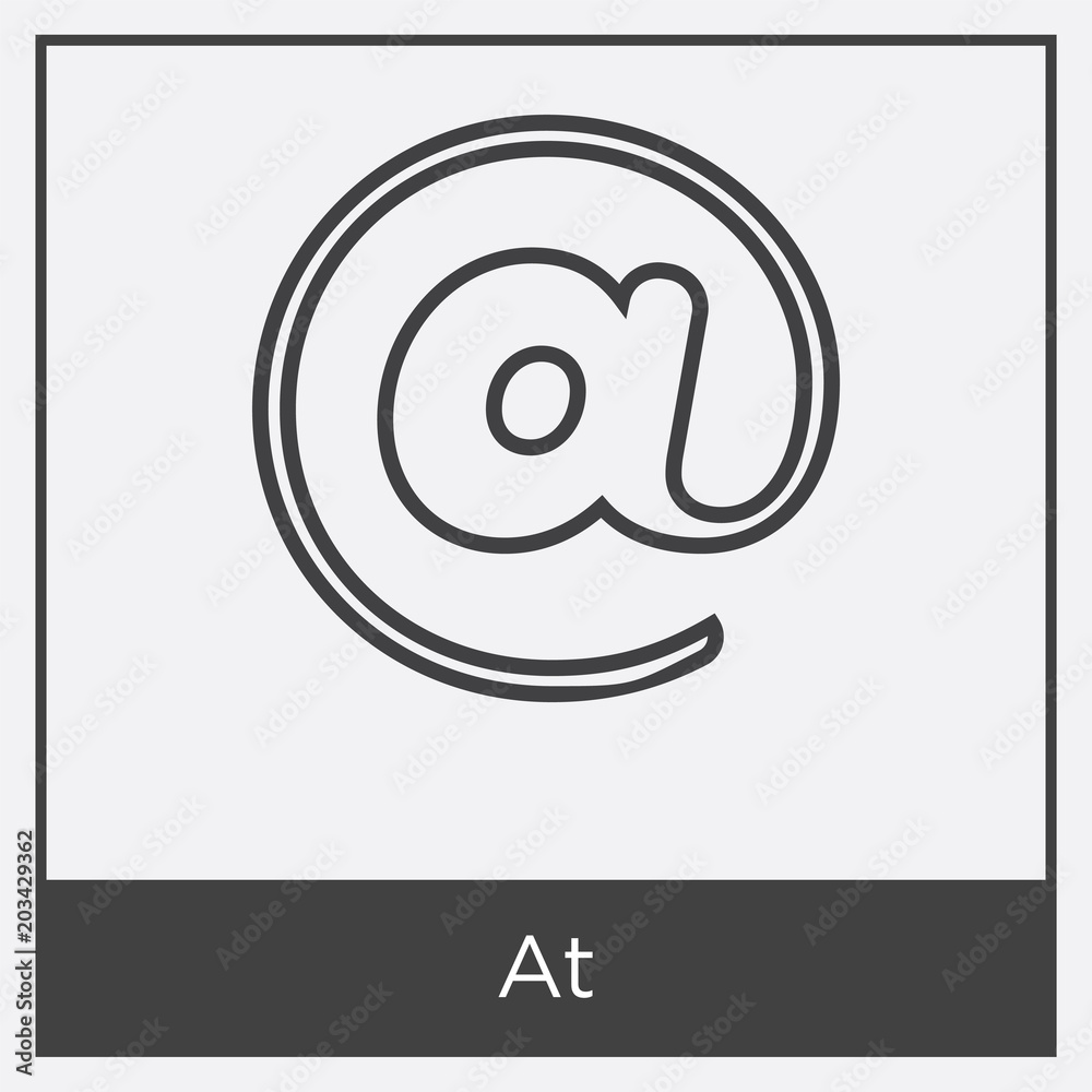 At icon isolated on white background At icon isolated on white background